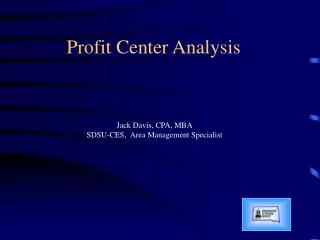 Profit Center Analysis