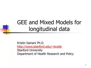 GEE and Mixed Models for longitudinal data