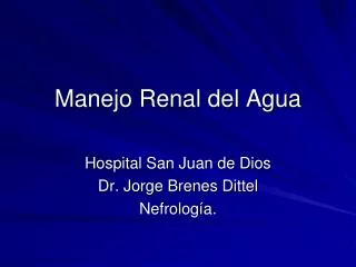 manejo renal del agua