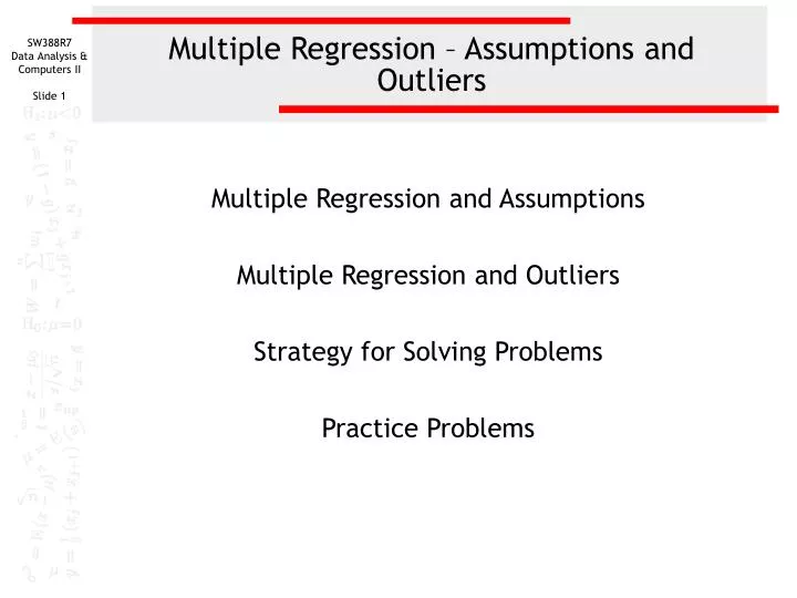 multiple regression assumptions and outliers