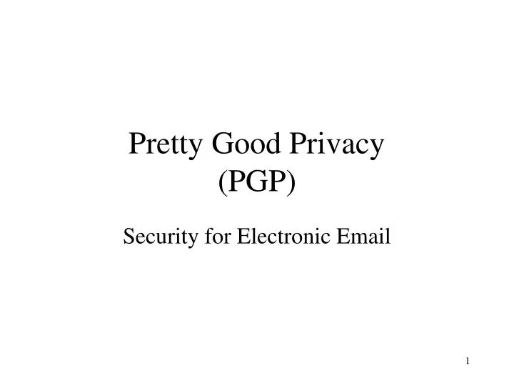 pretty good privacy pgp