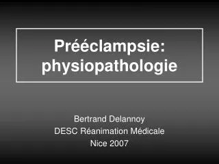 pr clampsie physiopathologie