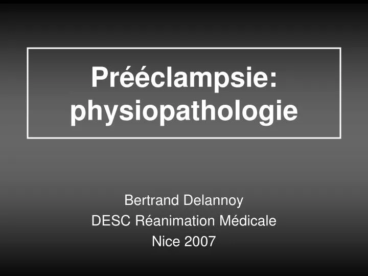 pr clampsie physiopathologie