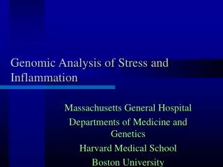 Genomic Analysis of Stress and Inflammation
