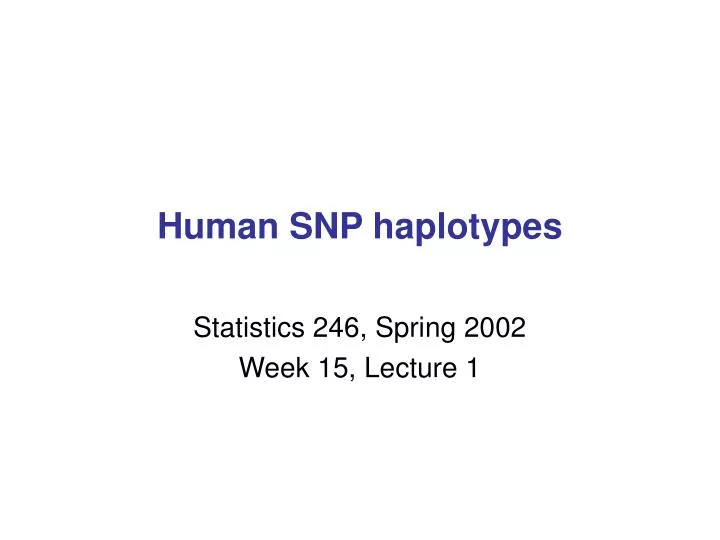 human snp haplotypes
