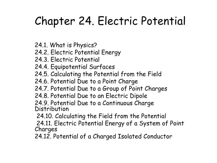 chapter 24 electric potential