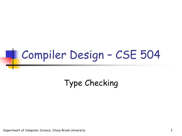 compiler design cse 504