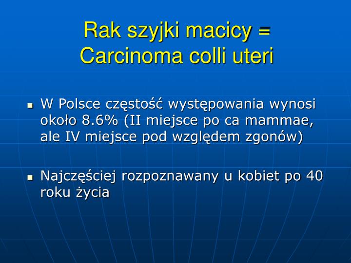rak szyjki macicy carcinoma colli uteri