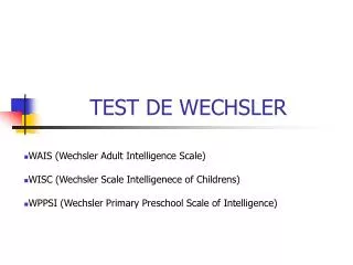 test de wechsler