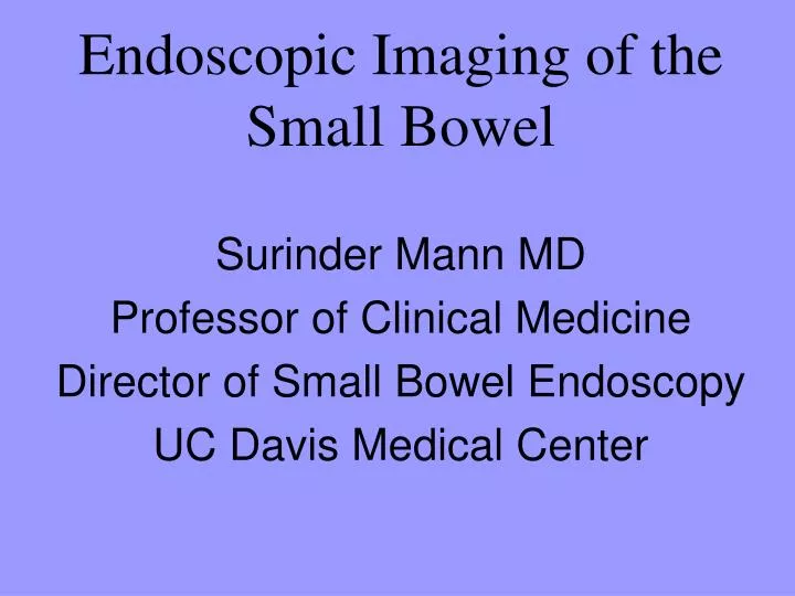 endoscopic imaging of the small bowel