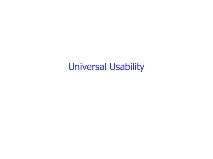 universal usability