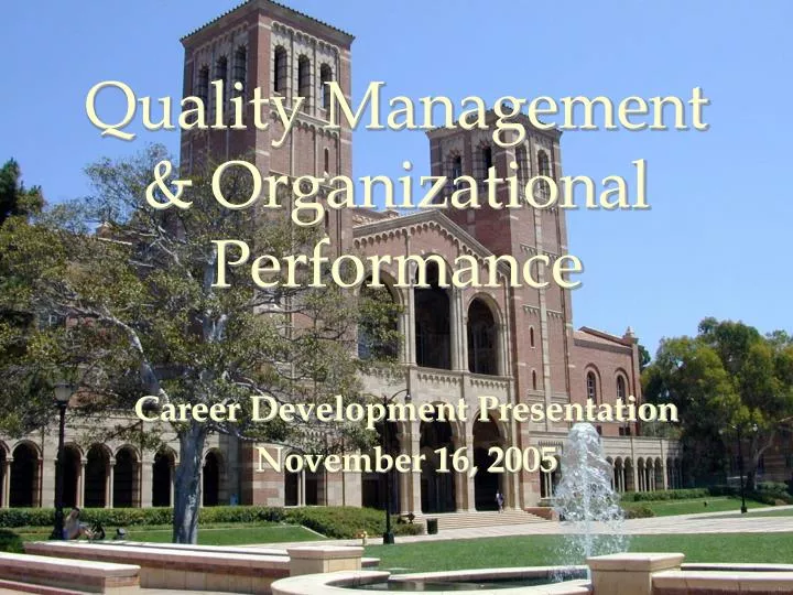 quality management organizational performance