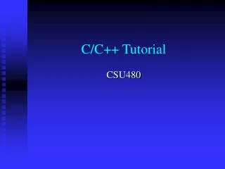 C/C++ Tutorial