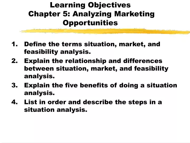 learning objectives chapter 5 analyzing marketing opportunities