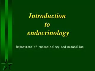Introduction to endocrinology