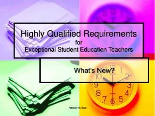 Highly Qualified Requirements for Exceptional Student Education Teachers