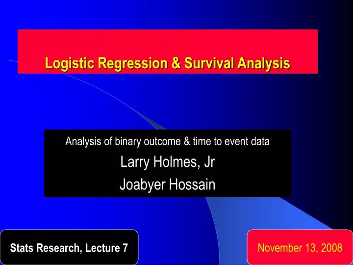 logistic regression survival analysis