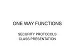 ONE WAY FUNCTIONS - slide 1