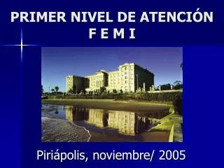 primer nivel de atenci n f e m i