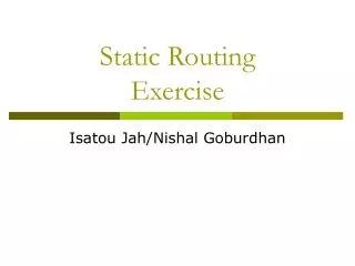 Static Routing Exercise