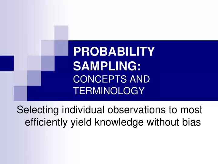 probability sampling concepts and terminology