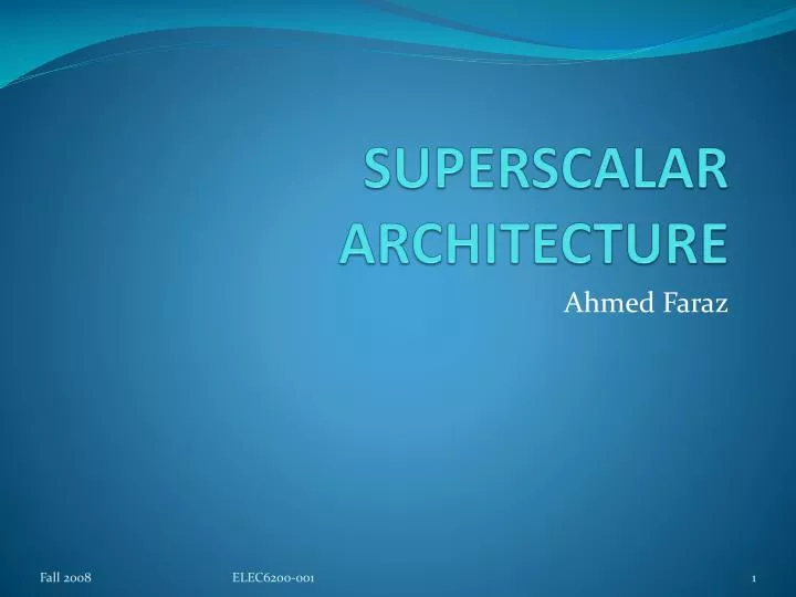superscalar architecture