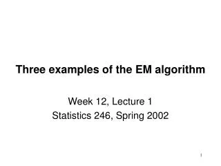 Three examples of the EM algorithm
