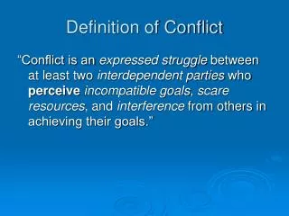 Definition of Conflict
