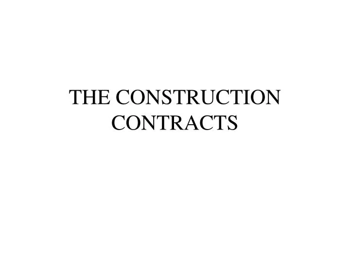 the construction contracts