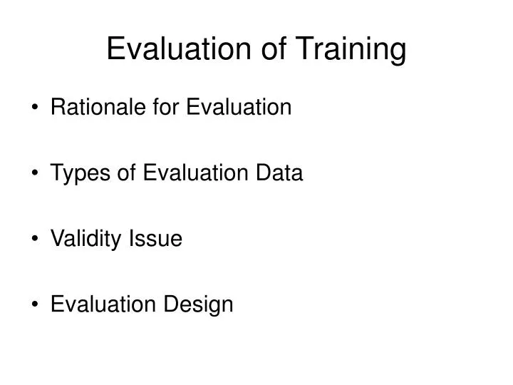 evaluation of training