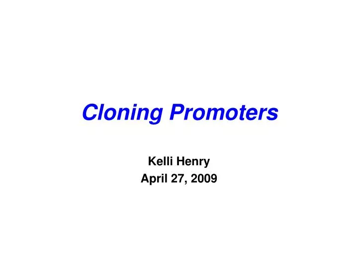 cloning promoters