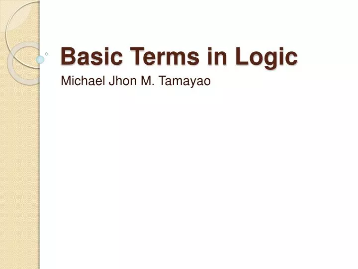 basic terms in logic