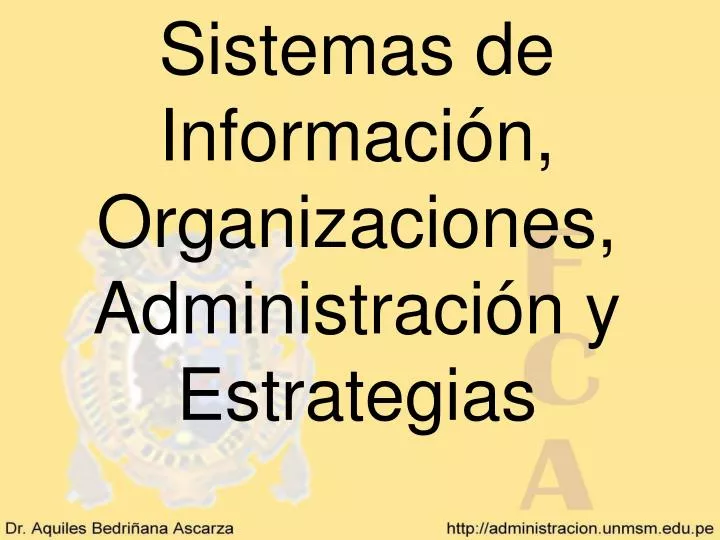 sistemas de informaci n organizaciones administraci n y estrategias