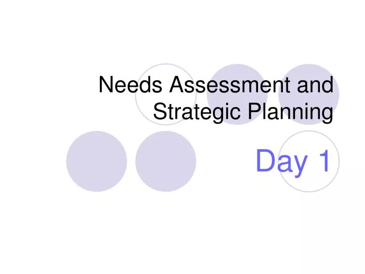 needs assessment and strategic planning