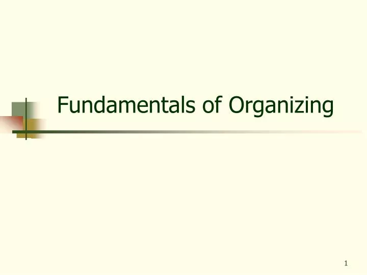 fundamentals of organizing