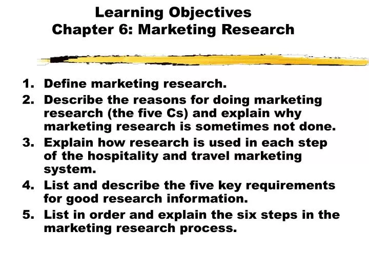 learning objectives chapter 6 marketing research
