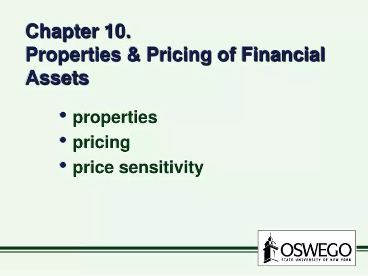 chapter 10 properties pricing of financial assets