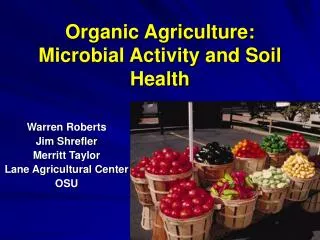 Organic Agriculture: Microbial Activity and Soil Health