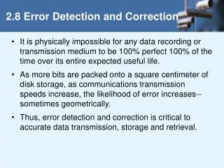 2.8 Error Detection and Correction
