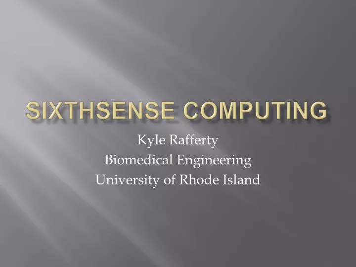 sixthsense computing