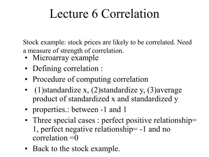 lecture 6 correlation