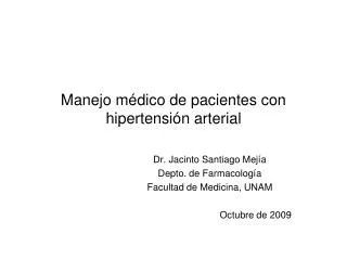 manejo m dico de pacientes con hipertensi n arterial