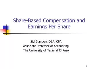 Share-Based Compensation and Earnings Per Share