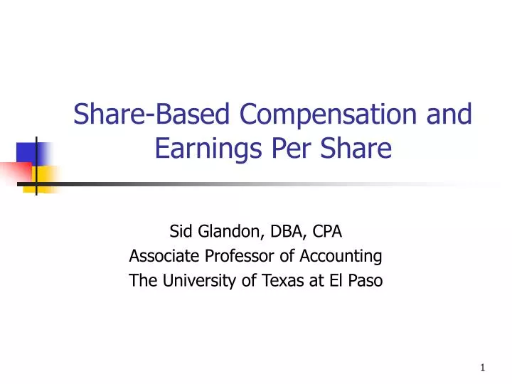share based compensation and earnings per share