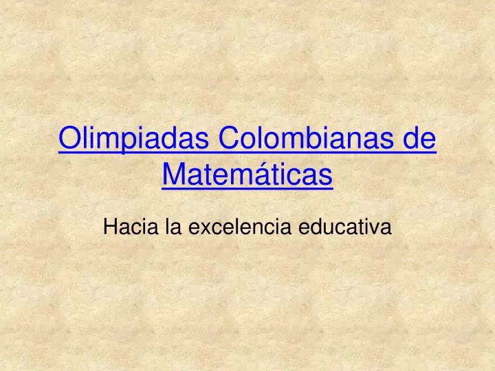 olimpiadas colombianas de matem ticas