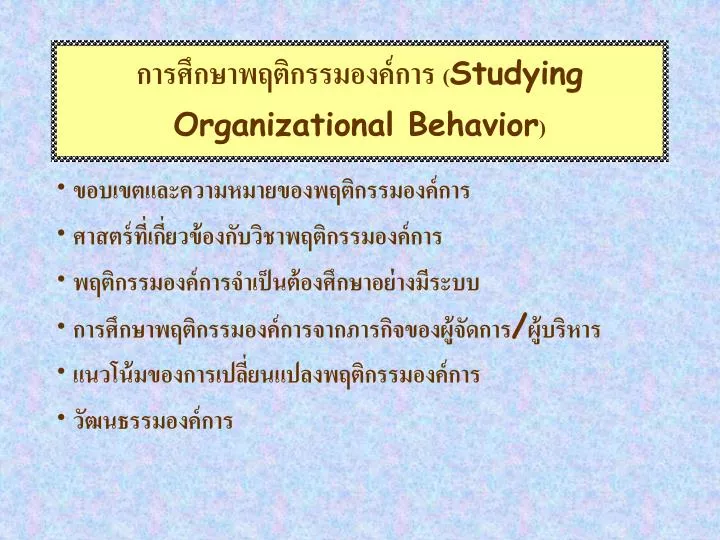 studying organizational behavior