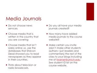 Media Journals