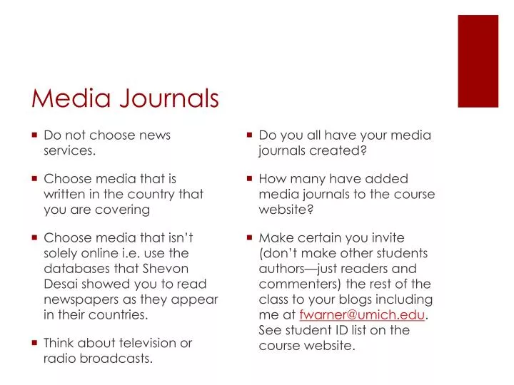 media journals