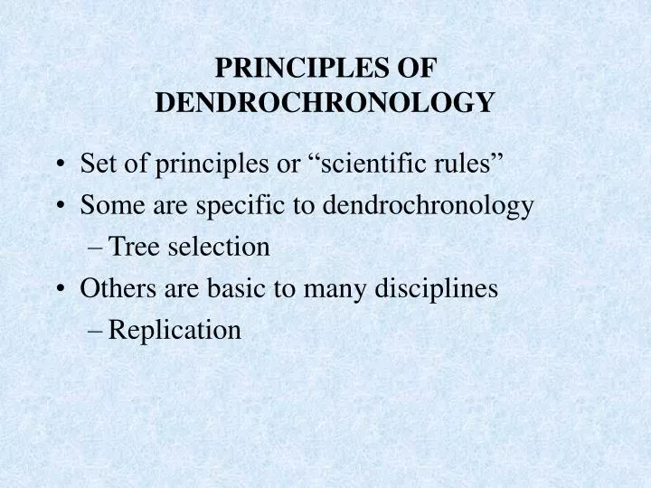 principles of dendrochronology