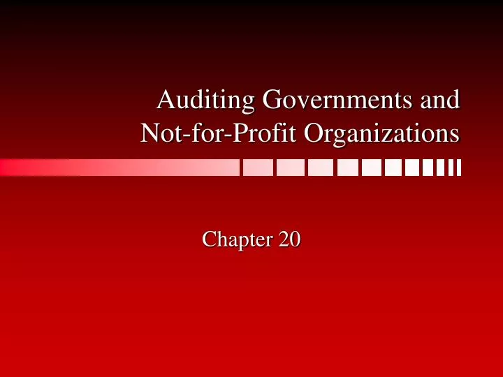 auditing governments and not for profit organizations